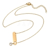 304 Stainless Steel Crystal Rhinestone Long Oval with Flat Round Pendant Necklaces NJEW-H093-08G-5