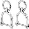 SUPERFINDINGS 2Pcs 304 Stainless Steel Keychain Clasps FIND-FH0005-19A-1