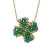 Glass Beaded Clover Pendant Necklaces NJEW-MZ00067-02-4