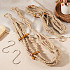 2Pcs Handmade Macrame Polyester with Wood Bead Plant Hanger AJEW-HS0001-47B-6