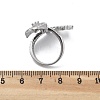 Brass Micro Pave Clear Cubic Zirconia Open Cuff Rings for Women RJEW-S402-06P-4