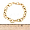 304 Stainless Steel Cable Chain Bracelets for Women Men BJEW-F488-34G-5