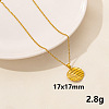 304 Stainless Steel Flat Round Pendant Necklace for Women SM6724-12-1