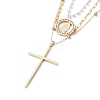 Pendant Necklace & ABS Plastic Imitation Pearl Necklace Sets NJEW-JN02834-3