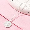 304 Stainless Steel Flat Round Cameo Pendant Cable Chain Necklaces for Women STAS-Z108-02S-02-1