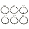 304 Stainless Steel & Synthetic Non-magnetic Hematite Round Beaded Bracelets for Women BJEW-G717-12-1