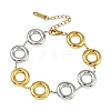 Two Tone 304 Stainless Steel Dual-Tone Orbit Chain Bracelets for Women BJEW-A169-14GP-4