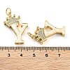 Brass Micro Pave Clear Cubic Zirconia Pendants KK-G498-01Y-02-3