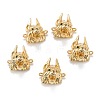 Brass Micro Pave Green Cubic Zirconia Hollow Links ZIRC-P086-09G-1