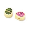 Printed Handmade Polymer Clay Beads CLAY-I016-04-2