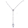 304 Stainless Steel Rosary Bead Necklaces NJEW-JN05775-1