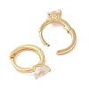 Brass with Clear Cubic Zirconia Hoop Earring EJEW-Q385-04G-2