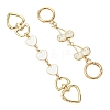 2Pcs 2 Styles Alloy Enamel Heart Cherry Link Bag Extension Chains FIND-YW0008-11B-1