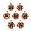 Rack Plating Brass Micro Pave Clear Cubic Zirconia Pendants KK-T060-61F-RS-1