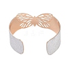 Butterfly Alloy Open Cuff Bangles for Women LS-BJEW-L686-01B-3