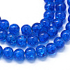 Baking Paint Transparent Crackle Glass Round Bead Strands DGLA-Q018-10mm-69-1
