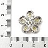 Brass Pave Cubic Zirconia 5-Petal Flower Multi-Strand Links KK-I276-30P-01-3