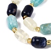 Natural Sodalite & Flower Amazonite & Lemon Quartz Beads Strands G-Q614-02A-03-4