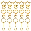 10Set 2 Styles Star Alloy Swivel Clasps with 10Pcs Iron Split Key Rings PURS-YW0001-01A-1