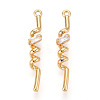 Brass Micro Pave Clear Cubic Zirconia Pendants KK-T078-01G-02-1
