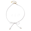 Glass Seed Pendants Necklaces for Women NJEW-MZ00031-02-4