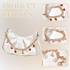 3Pcs 3 Styles Alloy Enamel Flower Cherry Apple Strawberry Charm Alloy Bag Decorative Chains AJEW-CN0006-07-6
