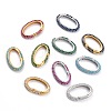 Brass Micro Pave Cubic Zirconia Spring Gate Rings ZIRC-L097-052-1