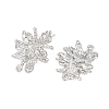 Flower Brass Stud Earring Findings KK-F921-04P-2