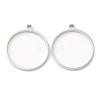 Non-Tarnish 304 Stainless Steel Open Back Bezel Flat Round Pendants X-STAS-Z040-04B-P-1