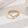 Shiny Brass LOVE Ring with Cubic Zirconia for Women Casual Holiday OT5986-5-1