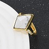 Rhombus Natural & Synthetic Gemstone Finger Rings RJEW-B113-01G-2-4