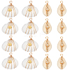 20Pcs 2 Styles Natural Cowrie Shell/Spiral Shell Copper Wire Wrapped Pendants FIND-SC0014-25-1