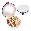 Round PU Leather & Plastic Jewelry Set Storage Box CON-TAC0014-06A-2