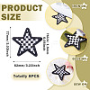 8Pcs Star with Lattice Computerized Embroidery Polyester Iron on/Sew on Patches PATC-TA0001-49C-5