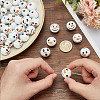 60Pcs 6 Styles Round Christmas Snowman Print Wood European Beads WOOD-PH0003-05-3