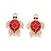 Alloy Rhinestone and Enamel Pendants PALLOY-T092-40G-03-1
