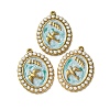 304 Stainless Steel Enamel Pendants STAS-P406-27B-G-1