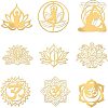 Olycraft 9Pcs 9 Styles Chakra Nickel Self-adhesive Picture Stickers DIY-OC0004-29-1