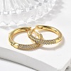 Brass Micro Pave Cubic Zirconia Huggie Hoop Earrings EJEW-K083-36G-B-1