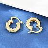 Bamboo Brass Micro Pave Clear Cubic Zirconia Hoop Earrings EJEW-F405-01G-5