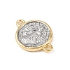 Brass Flat Round with Saint Benedict Links Connector Charms KK-K408-01G-2