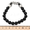 Punk Style Skull 304 Stainless Steel Glass Beads Bracelets for Women Men BJEW-D304-04AS-01-3