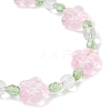 Plum Blossom Flower Glass Beads Stretch Bracelets for Women BJEW-JB12138-01-4