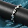 304 Stainless Steel Rhombus Link Chain Bracelets for Women Men BJEW-F488-56P-3