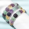 Natural Rainbow Fluorite Square Beaded Stretch Bracelets for Women GG-CBA3F02-06-3