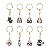 8Pcs Divination Style Alloy Enamel Keychains KEYC-JKC00457-1