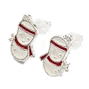 Christmas Theme Brass Stud Earrings EJEW-D062-01F-S-1
