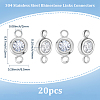 20Pcs 304 Stainless Steel Crystal Rhinestone Links Connectors STAS-BBC0009-19P-2
