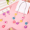 30Pcs 5 Colors Acrylic Beaded Connector Charms PALLOY-TAC0195-7