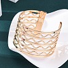 Wave Iron Cuff Bangles for Women BJEW-G741-03KCG-1